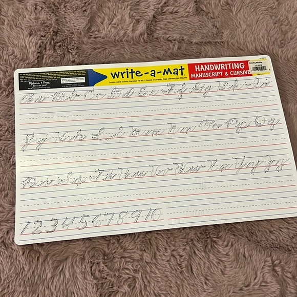 Melissa & Doug write-a-mat handwriting manuscript & cursive perfect for ages 5+‌ - Picture 1 of 6